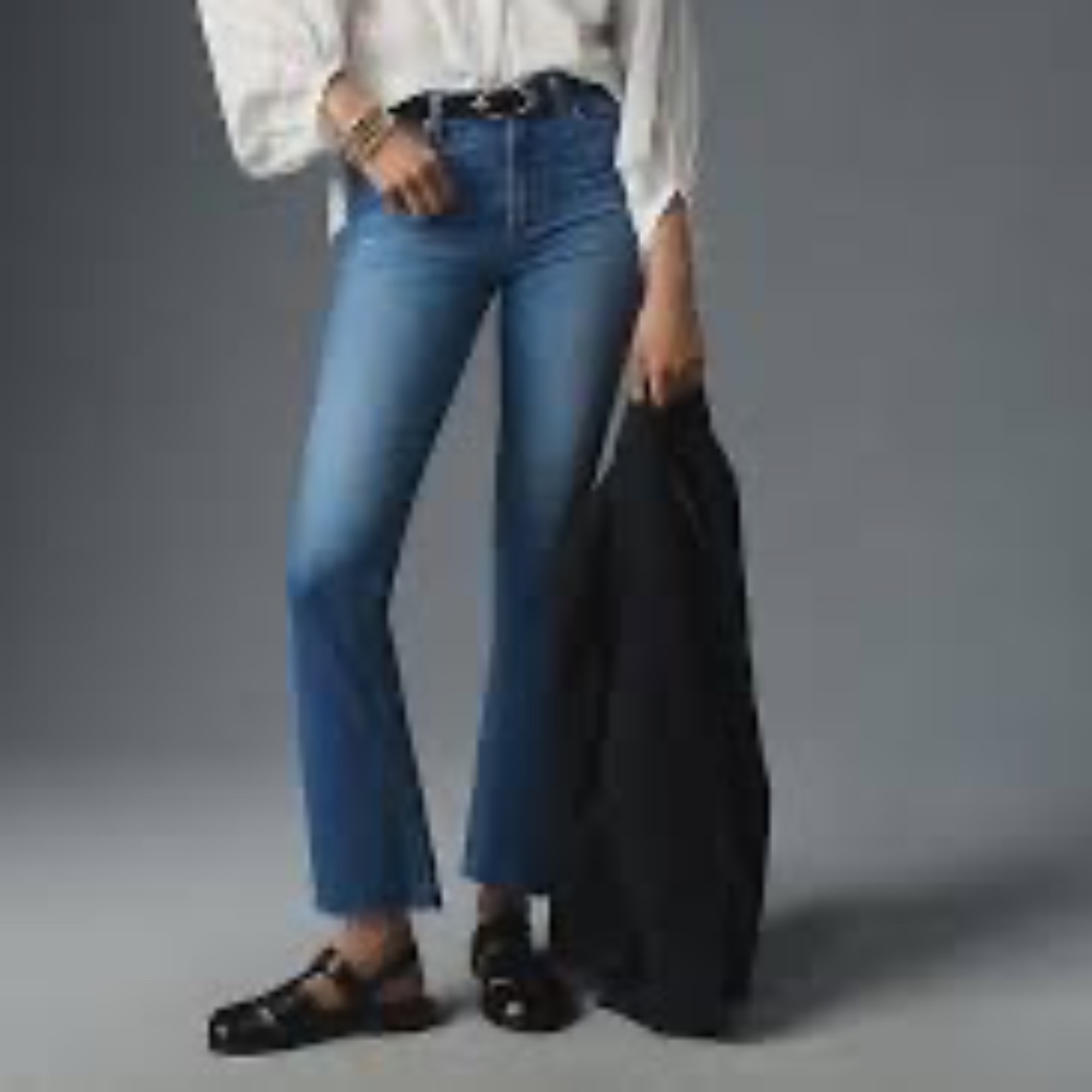 Paige Colette Mid-Rise Crop Flare Jeans